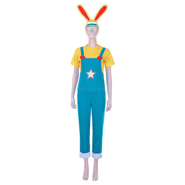 Animal Crossing: New Horizons-Zipper T. Bunny Halloween Carnival Costume Cosplay Costume Men T-shirt Overalls Outfits